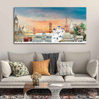 VIBECRAFTS Canvas Paintings for Living Room Drawing Room Premium Canvas Wall Painting of Famous Monuments for Home|Office|Gift(PTVCH_2356)