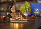 A & S VENTURES Wooden Ram Mandir Ayodhya Model Authentic Design Ideal for Home Temple, Home Decor & Gifts (with LED Light)