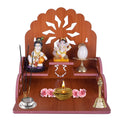 PRIMEFAIR Handmade Beautiful Wooden Temple/Home Temple/Puja Mandir/Wall Hanging and Table Top Home Mandir Temple/Home Art & Craft Engineered Wood Home Wall Temple (BROWN-399)