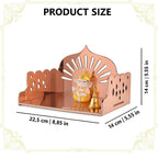 Fliptic Small Acrylic Wooden Temple DIY || Wall-Mounted Pooja Mandir, Shining Finish for Home, Office, Shop || Wall Mounted Small Size Wooden Temple || Do It Yourself (Rosegold)