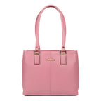 EMPOLUXE Women's Handbag – PU Leather Structured Tote with Dual Handles | Spacious Shoulder Bag for Office, College & Daily Use | Fits A4 Files | Pink