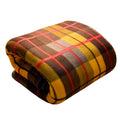 CHANDRAVATI Modern Check Polar Fleece All Season Blanket Single Bed with || Satan Border || 500 TC || Heavy Quality || (Golden Brown, 60x90) Kafalo