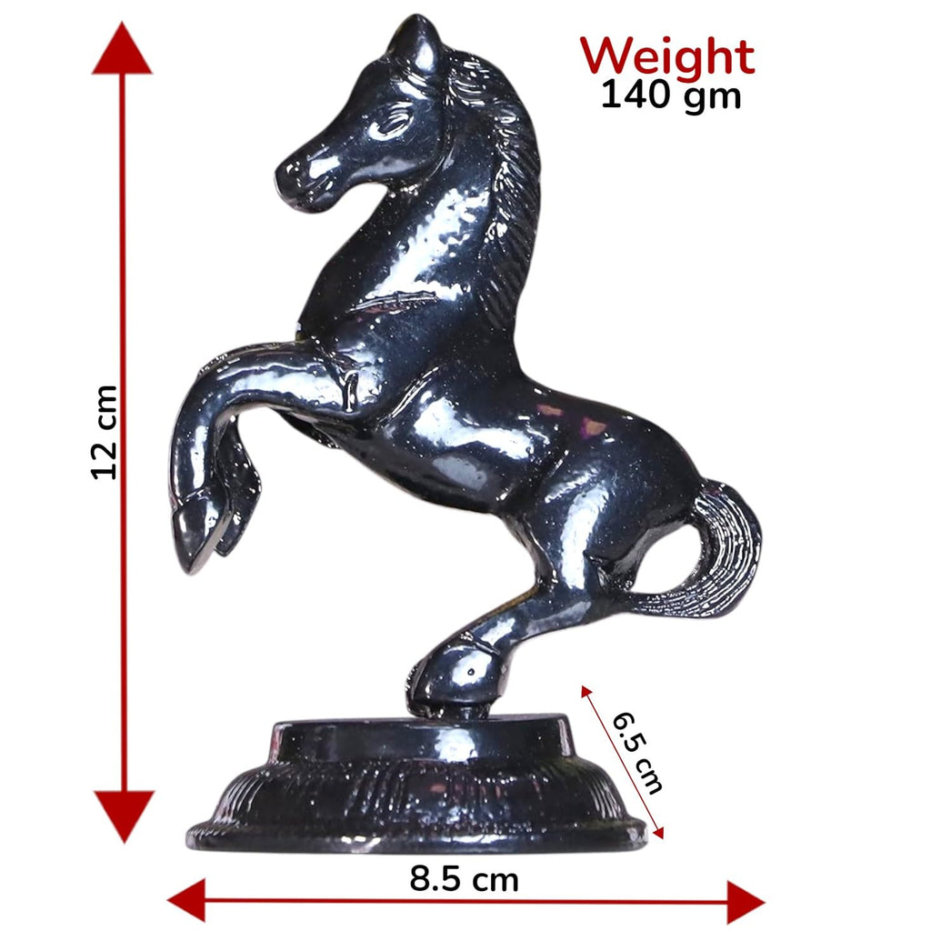 KridayKraft Jumping Horse Metal Statue for Wealth Table Top Figurine for Living Room Bedroom Home Office Animal Decorative Showpiece Feng Shui Vanstu Sculpture for Gift Purpose. (Black)