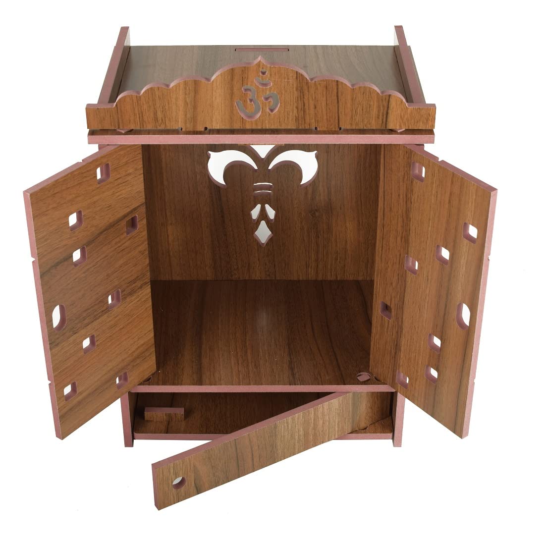 Nexat Wooden Singhasan Temple for God, Laddu Gopal Sinhasan for Pooja Mandir, Singhasan for Diwali, Durga Pooja, Navratri, Ganesh Chaturthi (Brown-1)