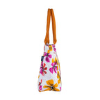 AQVA Cotton Canvas Tote Bag for Women with Side Pockets| Trendy Stylish Multipurpose Handbag with Zipper | Shoulder Bag for Shopping, Travel and Work | Vicenza