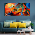 VIBECRAFTS Canvas Paintings for Living Room Drawing Room Colorful Abstract Guitar Canvas Wall Painting Fitted With Wooden Frame for Home | Office | Gift (PTVCH_2433)