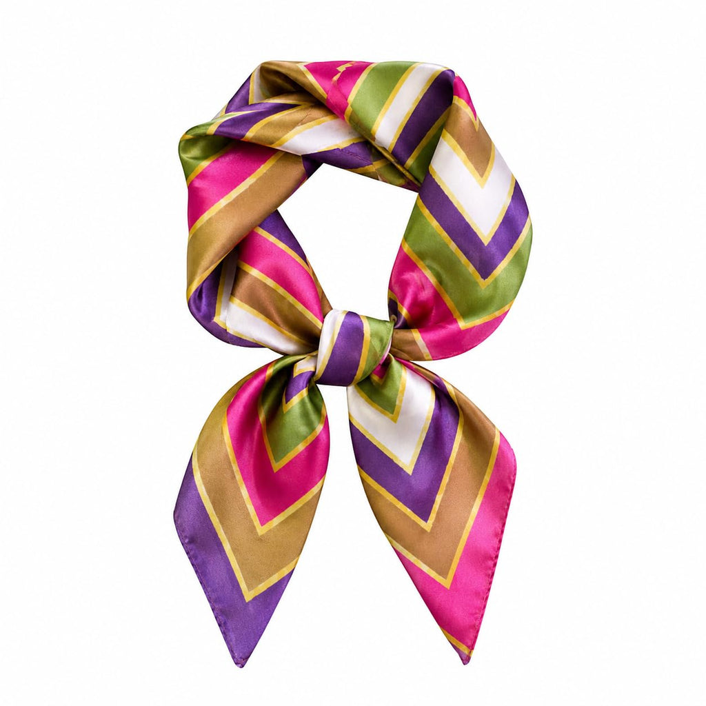 ZULZALA Satin Scarf for Women Square Neck Hair Bandana Scarf For Women Lightweight for Suit, Blazers Office Travel Wear