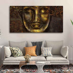 VIBECRAFTS Canvas Paintings for Living Room Drawing Room Divine Buddha Sculpture Canvas Wall Painting Fitted With Wooden Frame for Home | Office | Gift (PTVCH_2426)