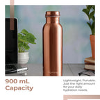 Lifelong 900 ml Copper Water Bottle | Natural Alkaline water | Leakproof & Lightweight Design Boosts Immunity | Anti-Bacterial, BPA Free, Easy to Clean with Secure Cap for School, Travel, Gym & Work