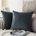 Khooti Velvet Cushion Cover, 30X30 Inches | Dark Grey | Pack of 2 | Solid Plain Soft & Smooth, Decorative Cushion Covers for Living Room, Bedroom, Couches, Chairs, Sofas, Beds & Home Decor