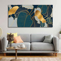 VIBECRAFTS Canvas Paintings for Living Room Drawing Room Luxury Golden Art Monstera Leaves Canvas Wall Painting Fitted With Wooden Frame For Home | Office | Living Room | Gifts (PTVCH_2508NV)