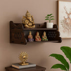 HOMEWEY DECOR Handcrafted Wooden Home Temple for Wall Mount | Premium Pooja Mandir with Strong Support for Heavy Idols | Luxurious Finish Wooden Mandir for Home Office and Prayer Room (Style-02)
