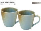 Bodhi House Handmade Ceramic Coffee Mug, Pack of 2, 350Ml, Turquoise Copper