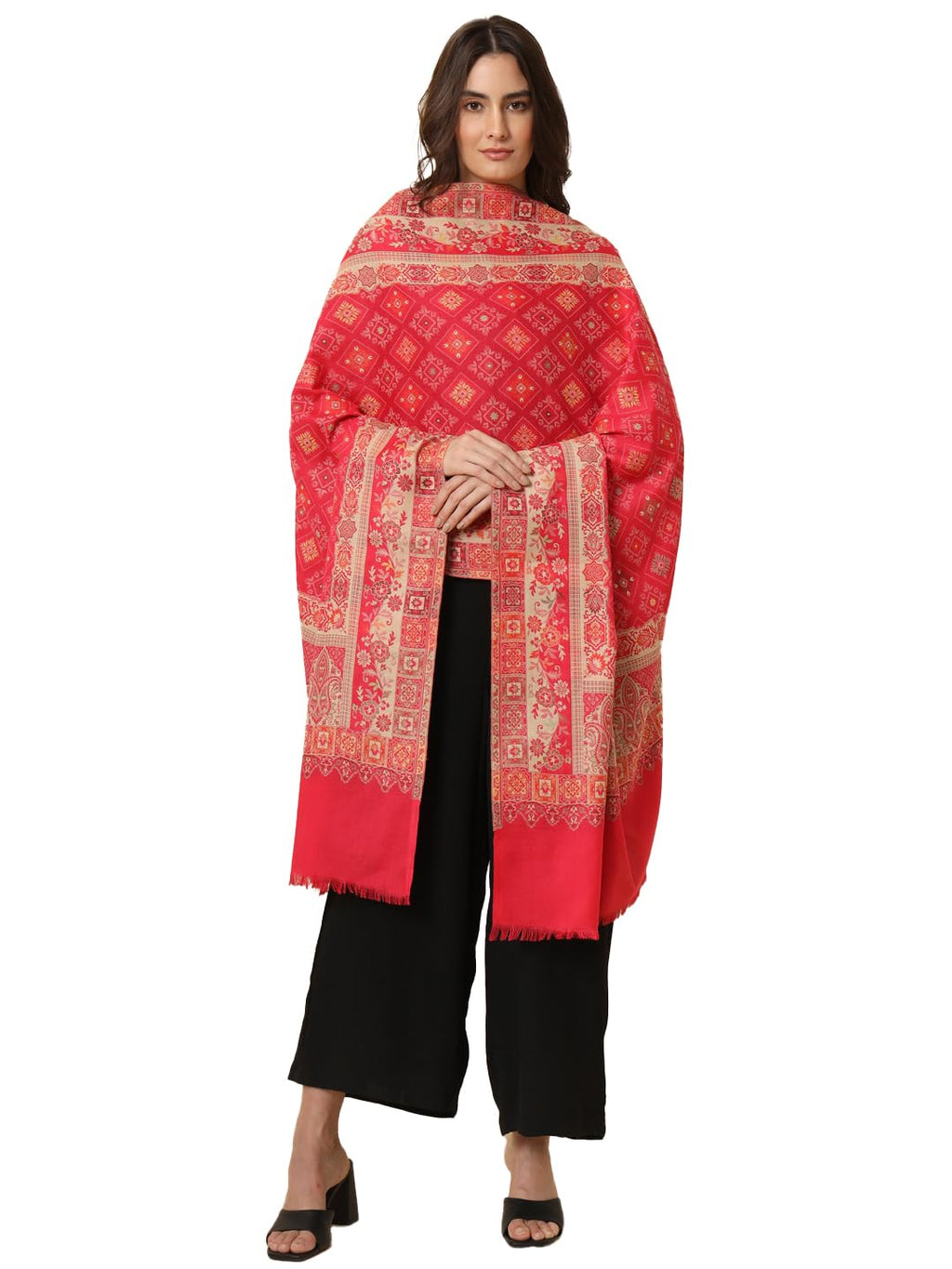 Pashmoda Women Chaman Kaani Woven Design Shawl (Size: 101 X 203 Cms)