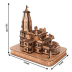 Toomh Ram Mandir Ayodhya Model 3D Replica Handcrafted Wooden Traditional - Intricate MDF Authentic Design Ideal for Home Temple, Car Dashboard, Home Decor & Gifts
