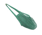 MSK Looms Eco Friendly Light Weight Cotton Net String Bag with Long Handle, Reusable Produce Bag for Fruits and Vegetable - Green