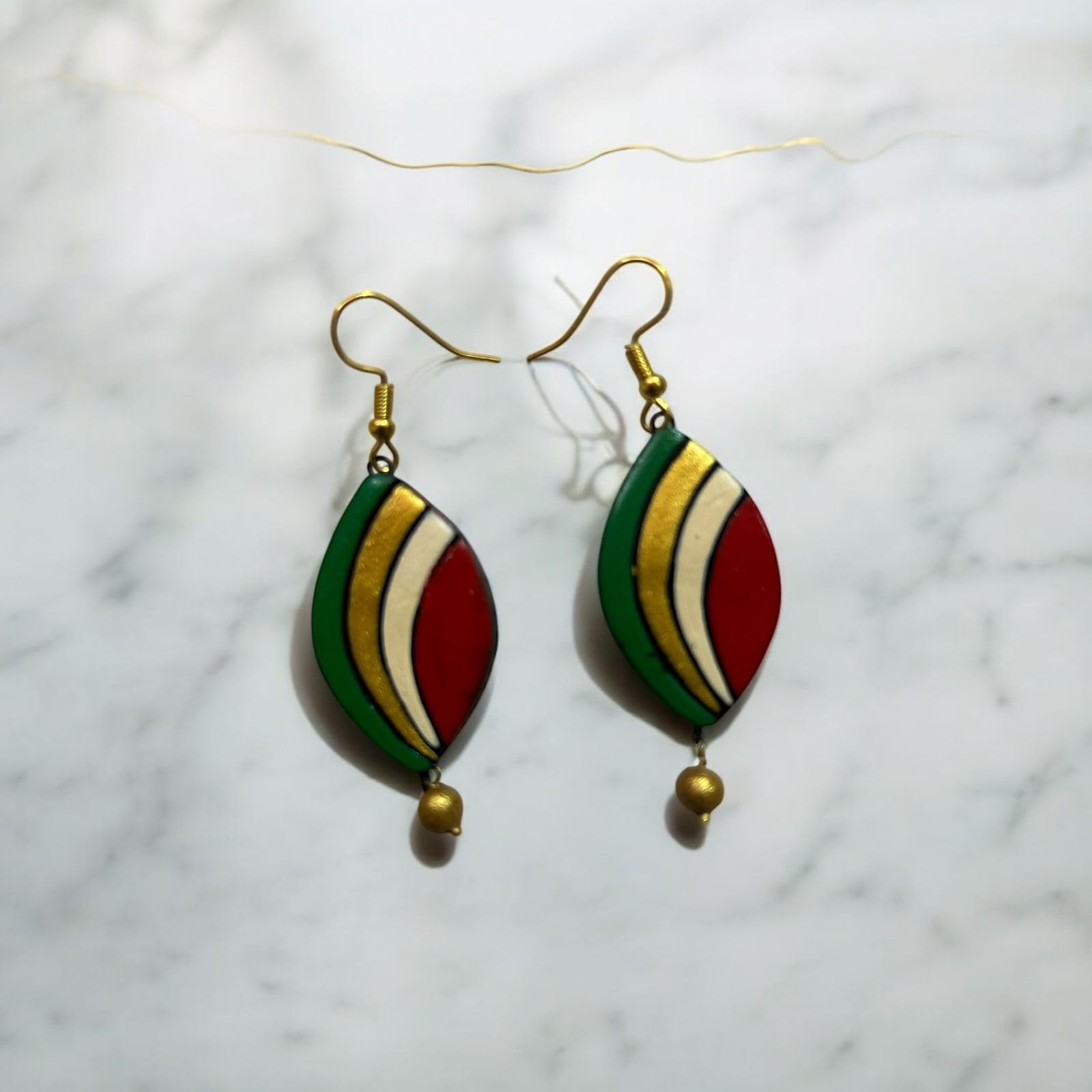 Le bijouxistic Terracotta Necklace Set for Women and Girls, Handmade Terracotta Jewelry, Handmade Necklace earring - Green Necklace Earring, Clay Work Jewelry for Women.