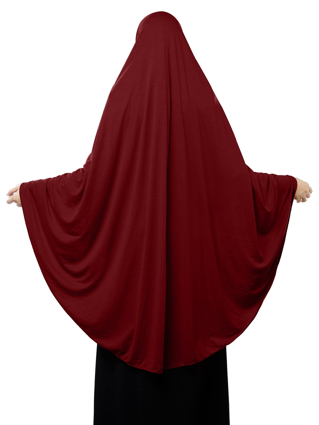 Mehar Hijab's Modest Women's Long Hijab iCRA Feel Good Fabric ZAKIA (D Maroon, X-Large)
