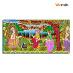 VIBECRAFTS Canvas Paintings for Living Room Drawing Room Canvas Painting of Indian Holy Place Mathura Vrindavan for Home|Office|Gift(PTVCH_2392N)(48 x 24 Inches)