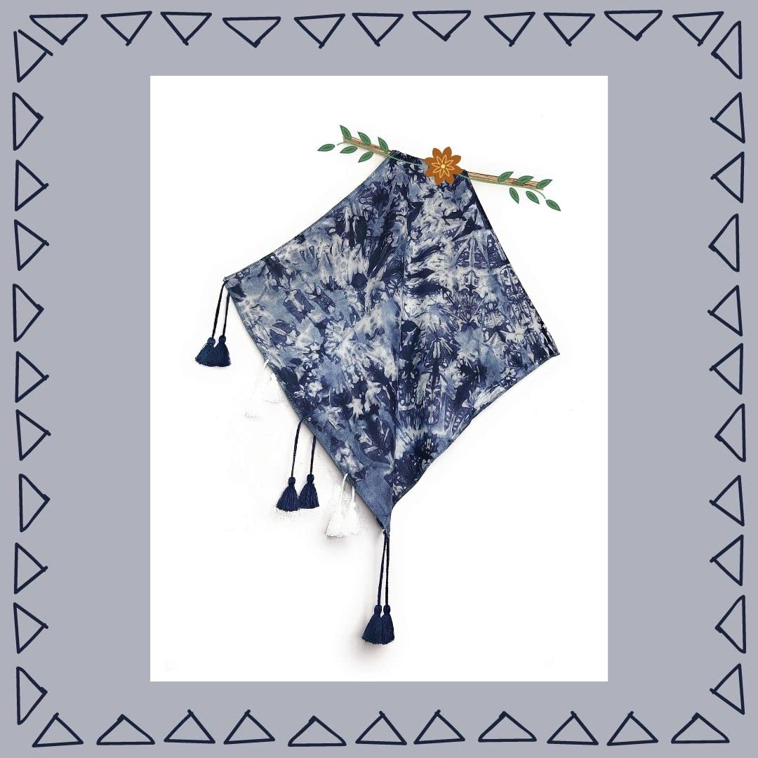 Chandwasia Viscose Scarf | Pashmina Design Stole & Shawl for Men & Women | Lightweight for Summer & Warm for Winter - Navy Blue