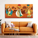 VIBECRAFTS Canvas Paintings for Living Room Drawing Room Canvas Wall Painting of African Lady Dancing for Home|Office|Gift(PTVCH_2391)(48 x 24 Inches)