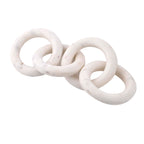 SAUDEEP INDIA Elegant 4-Link Marble Chain Link Knot- Modern Coffee Table Decor Items- Bookshelf Home Decor, Table Decorations for Living Room or Office(Circle White)