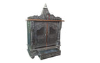Suhanika Crafters Handcrafted Wooden Mandir with Aluminium & Copper Oxidized Finish | Wall Mounted Pooja Mandir for Home | Decorative Home Temple | Silver & Bronze Finish | 20 x 6 x 10 Inch