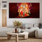 VIBECRAFTS Canvas Paintings for Living Room Drawing Room Panchmukhi Bajrangbali Canvas Wall Painting Fitted With Wooden Frame For Home | Office | Living Room | Gifts (PTVCH_2552)