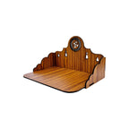 giftingcare Wooden Temple for Home & Office | Wall Mounted & Tabletop Pooja Mandir | Modern Wooden Puja Stand with Drawer | Teak Finish for Pooja Room, Shop & Living Room Decor