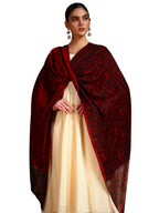 Pashmoda Women Gulpari Kaani Stole, Authentic Kashmiri Luxury Pashmina Style Shawl, Stole, (Size 28x80 Inches, Maroon Color) MAVST06