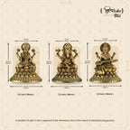 Shilpkala Ganesh, Laxmi & Saraswati Ji Brass Idol 3.5 Inch - Decorative Brass Items for Temple & Home, Spiritual Gift Item for Wedding & Farewell, Statue for Daily Worship (Coffee Antique)