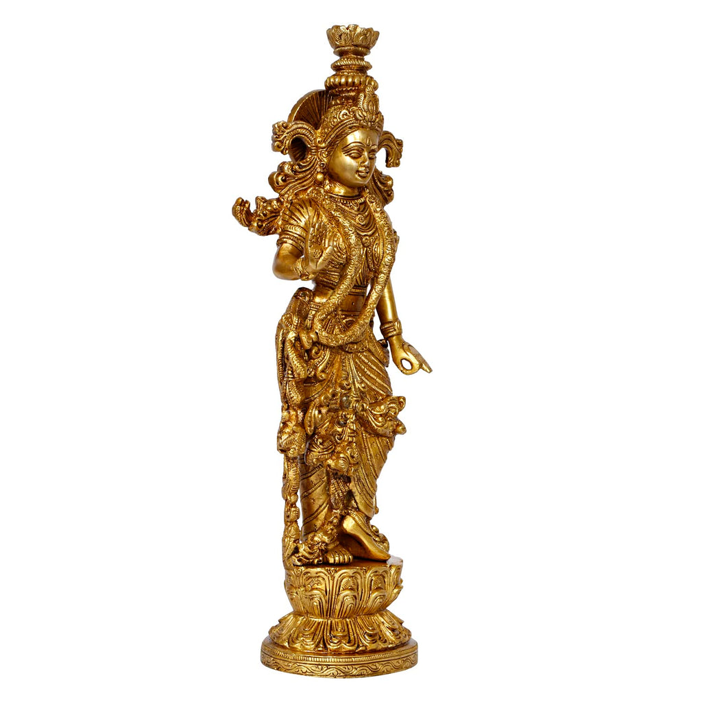 ARTVARKO™ Brass Goddess Radha Idol Statue Murti Gift & Home Décor Big Size- Height 14 Inches
