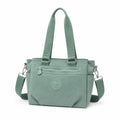 MOCA Women Nylon Tote Bag Lightweight Waterproof Handbag Large Capacity Multi Compartment Shoulder Crossbody Bag Daily Use Office Travel College Ladies Purse with Zipper (Matcha)