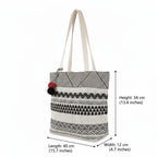 ALII AND ALIIZEY Women's Shoulder Tote Bag (Cream & Black)