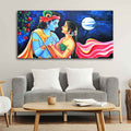 VIBECRAFTS Canvas Paintings for Living Room Drawing Room Love Of Radha Krishna Canvas Wall Painting Fitted With Wooden Frame For Home | Office | Living Room | Gift (PTVCH_2485)