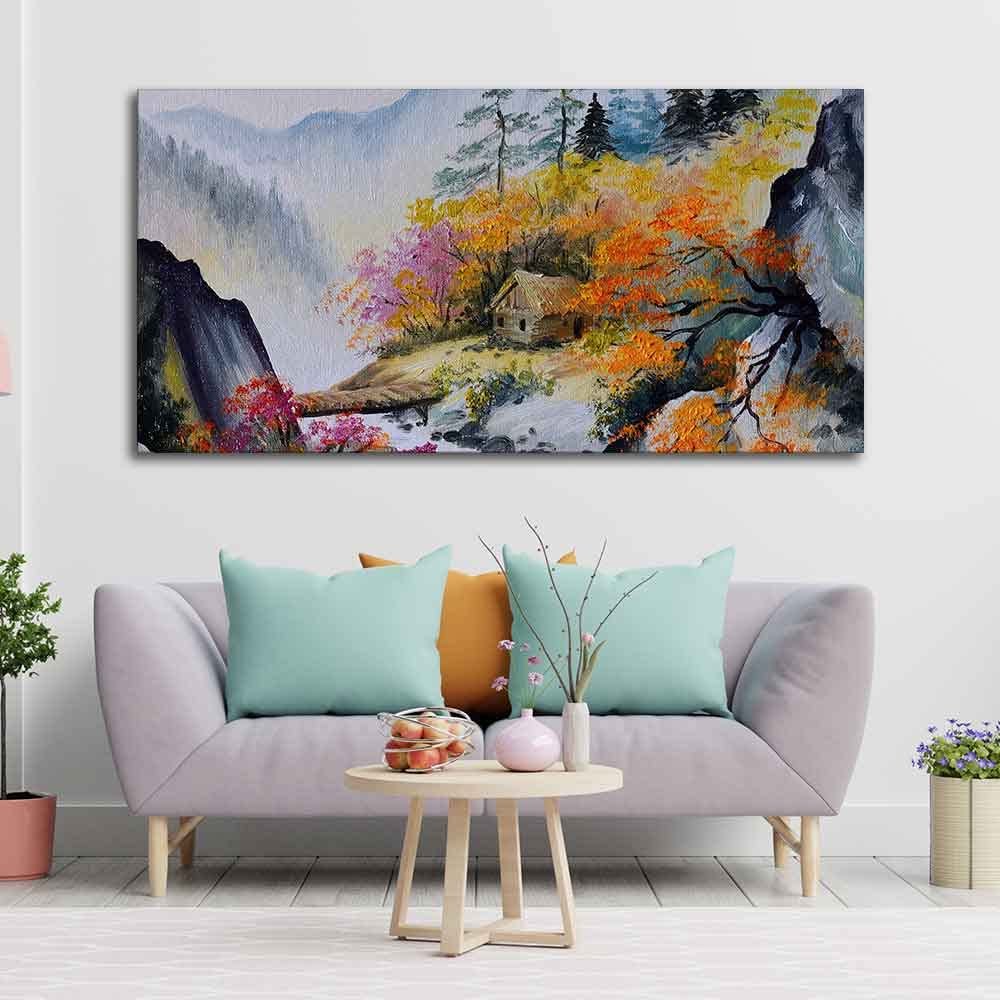 VIBECRAFTS Canvas Paintings for Living Room Drawing Room Amazing View Canvas Abstract Wall Painting for Home|Office|Gift(PTVCH_2376)