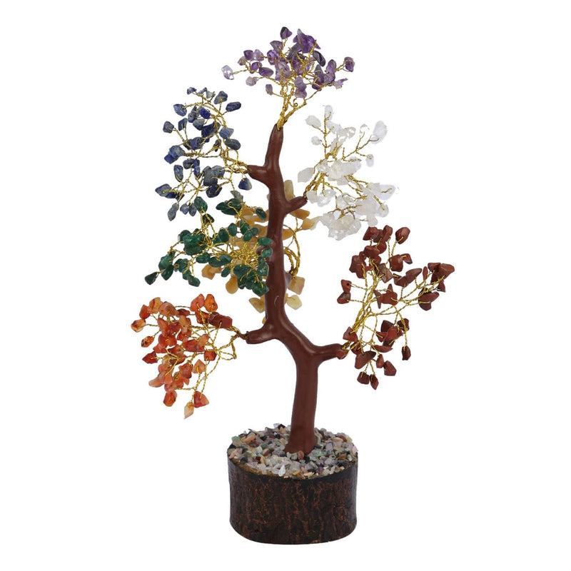 TEJ GIFTS Seven Chakra 150 Beads Healing Crystal Tree A Stunning Gemstone Showpiece for Home & Office Decor, Enhancing Good Luck, Elevating Your Space with Feng Shui Bonsai Beauty
