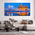 VIBECRAFTS Beautiful Gurdwara Sri Harmandir Sahib The Golden Temple Canvas Wall Paintings For Livingroom Drawing Room Wall Art Fitted with Wooden Frame for Home | Office | Gift (PTVCH_2256N)