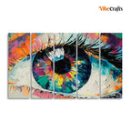 VIBECRAFTS Conceptual Abstract Picture of the Eye Five Pieces Wall Painting For Home|Office|Living Room|Gift (PTVC5Pcs4_8579N)