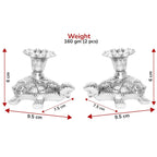 KridayKraft Metal Tortoise Candle Holder Set of 2 pcs for Living Room Bedroom Home Décor Decorative Showpiece for Candle Light Dinner & Dining Table Figurines Candle Stand