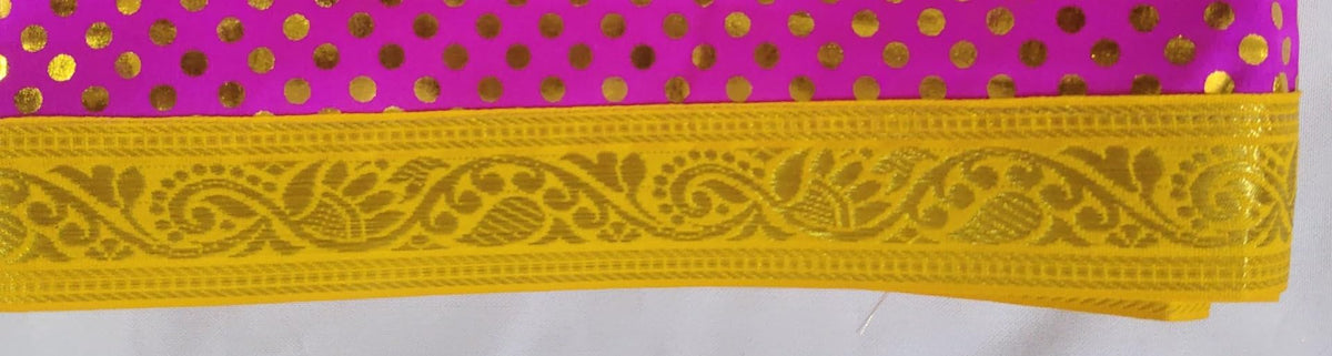 Rumala Sahib Double Set Meganta Printed Flowers with gota (4 PEC.)