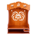nexat Art Wooden Wall Hanging Temple for Home and Shop,Office and Home showpiece Temple(Size:40 X 29 X 19 CM) (RED)
