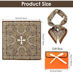 YEPZY ENTERPRISE Silk Like Head Scarf for Women Stylish Vintage Hair Scarf Floral Print Square Bandana Gift