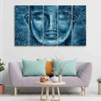 VIBECRAFTS Face Sculpture of Buddha Five Pieces Wall Painting For Home|Office|Living Room|Gift (PTVC5Pcs4_8581)