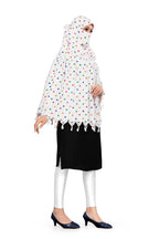 Sclout Soft Cotton Breathable Sun Protection Scarf Dupatta Usable for vehicle Driver | White Printed Design Stoles | Universal Size | For Girl & Women | Light Weight (Scarf - Dot)