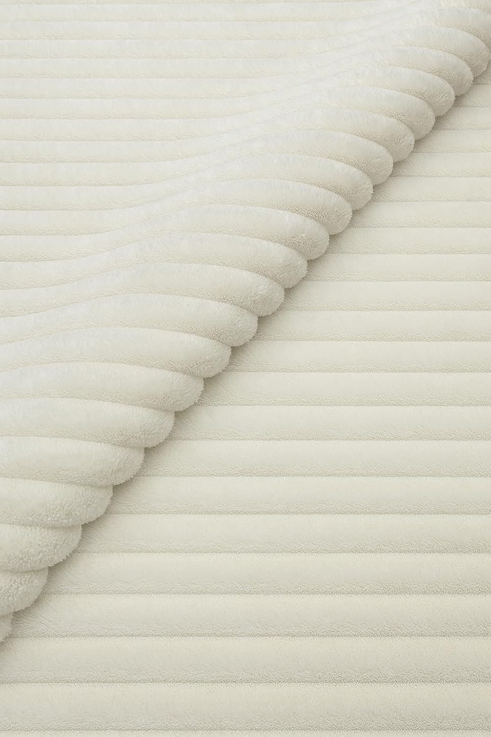 AWARD VELVETS Premium Faux Rabbit Fur Plush Luxury Soft Fluffy Striped Decorative Throw Pillow/Cushion Covers for Sofa, Couch, Living Room - (Off White, 16 x 16 inch) Set of 1