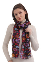 EH 100% Pure Mulberry Silk Scarf for Women, head scarf, neck scarf, hair scarf, digital printed long (22 X 72) (MC 26)