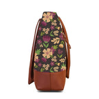 The Purple Tree Handcrafted Women's Tote Bag with Vegan Leather Handles & Indian Prints, Violet Magic Shoulder Tote, Handbag for Office and College, Oversized Tote Bag