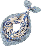 Qutipek Silk Scarf For Women Stylish Blue - 28 Inches Hair Scarf For Women Paisley Print Head Scarf For Women Bandana Scarfs For Fashion