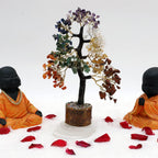 Seven Chakra Tree Gemstone Crystal Natural Healing Bonsai | Fortune Money Plant for Good Luck, Wealth, Prosperity | Spiritual Gift Showpiece for Home Decor, Office Decoration, Marriage Gift (6-8 Inch)